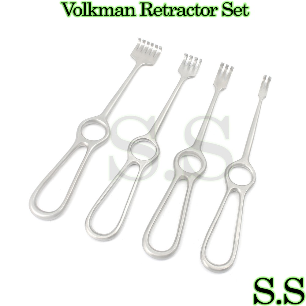 4 VOLKMAN Retractor 8" Sharp Mix Prong Orthopedic Instruments