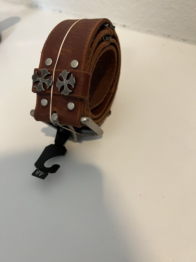 Leather Brown Belt With Layers Women Size 34