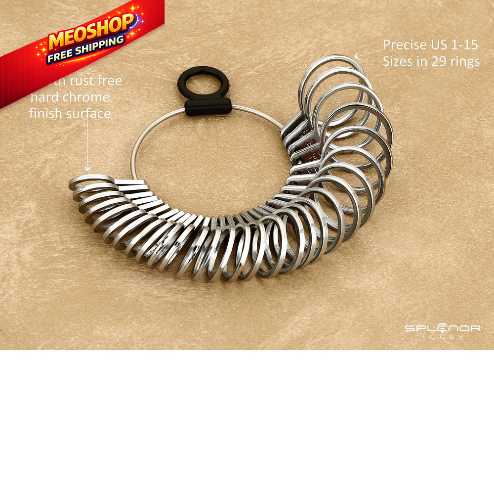 Splenor Tools Steel Finger Sizer - US Standard Size 1-15 Sizer,