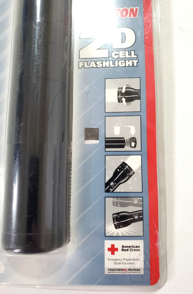 Maglite 2-Cell D Heavy Duty 10”Black Flashlight New In Package S2D016