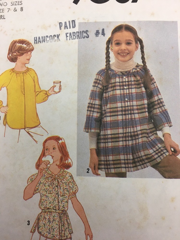 Simplicity Sewing Pattern 9087 Girls Size 7 8 Pullover Tunic and Tie Belt Top
