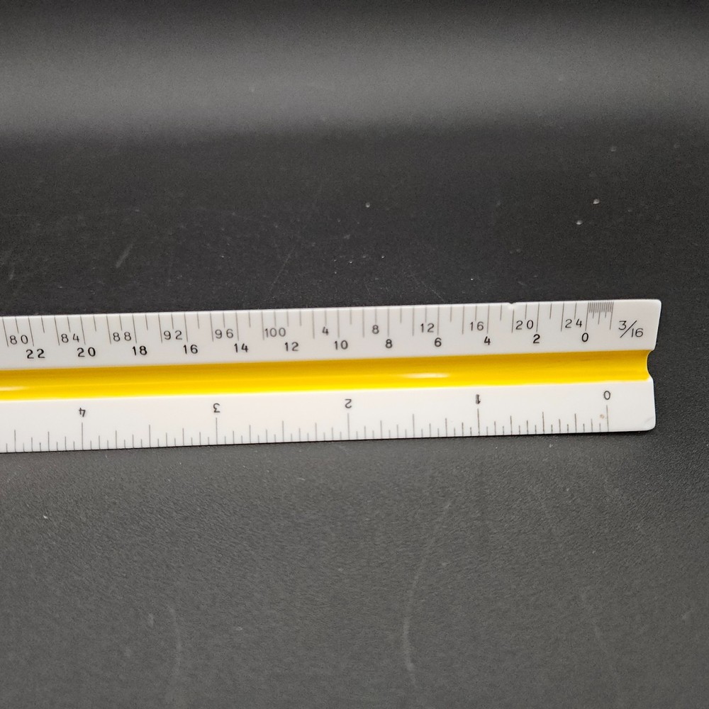 Vintage Dietzgen 1656 BP Triangular Scale Ruler Architecture Drafting