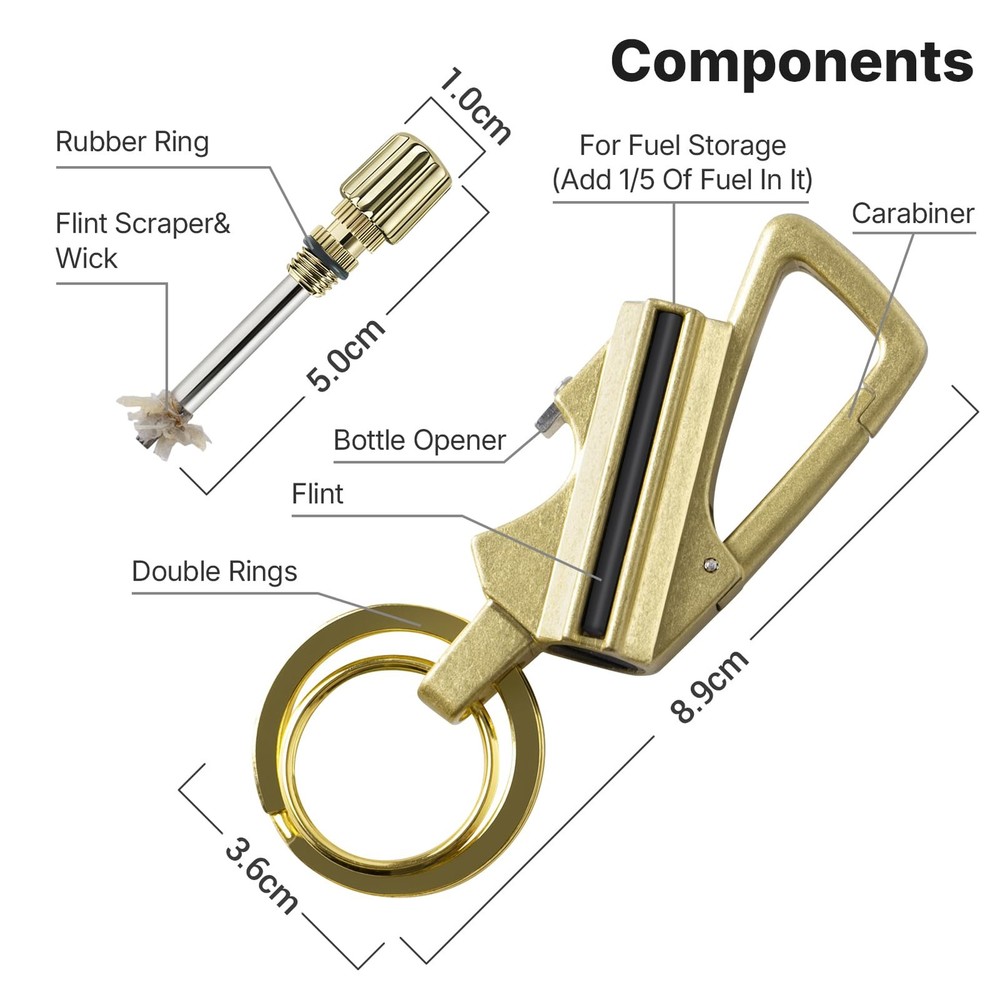 YUSUD 2 Pack Permanent Match Infinity Lighter with Multitool Grey and Gold