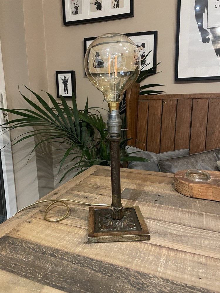 Early 20th Century Solid Brass Table Lamp – Arts & Crafts Style