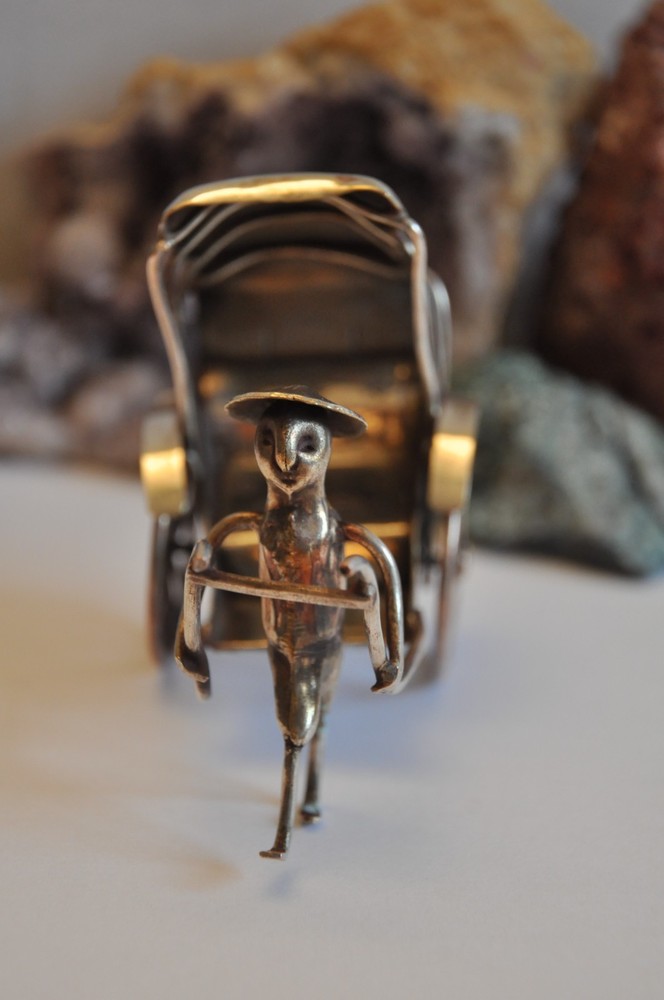 Sterling Silver Chinese Rickshaw Figurine