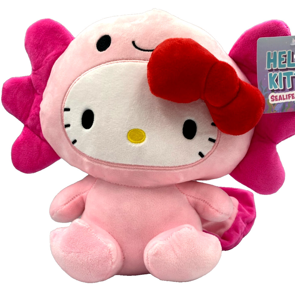 Hello Kitty Axolotl Plush Toy 9 inch Sanrio Pink Soft Cute Gift NWT