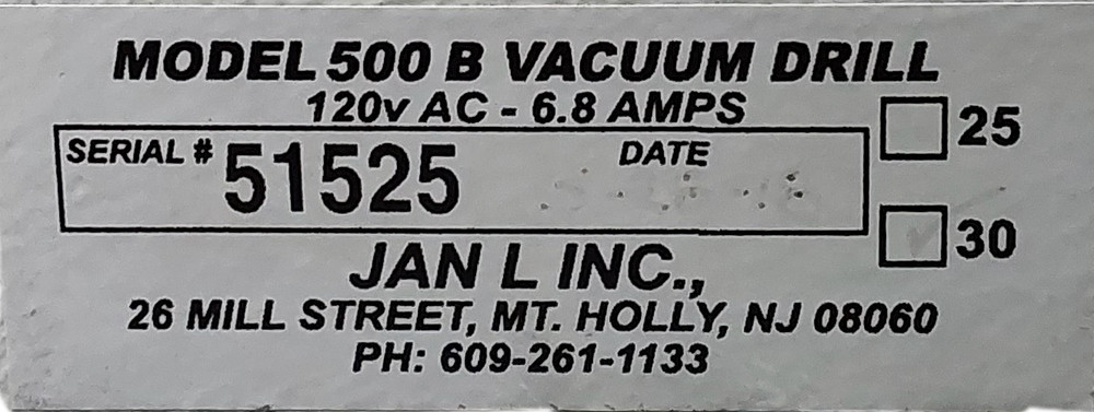 500B Vacuum Drill No Attachment Hand Tool