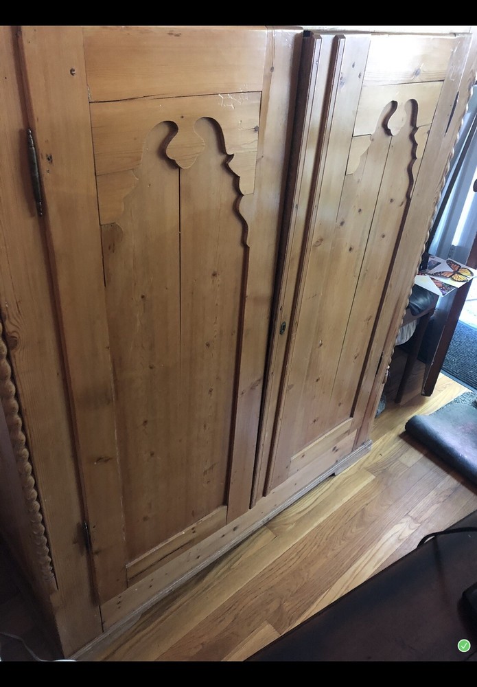 Antique Blonde Pine Armoire