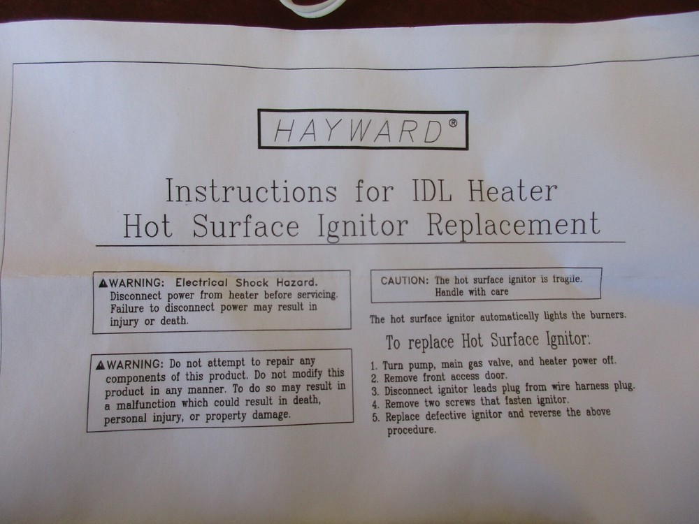 Hayward IDXL2IGN1930 Silicon Nitrade Ignitor Kit