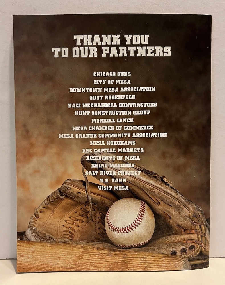Spring Training 2014 Mesa Chicago Cubs Riverview Park Magazine Scorecard Bundle