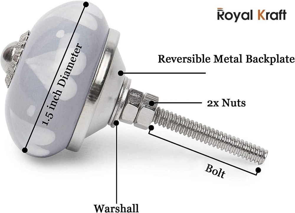 Vintage Blue Hand Painted Ceramic Pull Knobs for Kitchen Cabinet, Door & Draw...