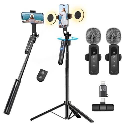 Content Creator Vlogging Kit for iPhone/Android,70-inch Auto Face Black-LM