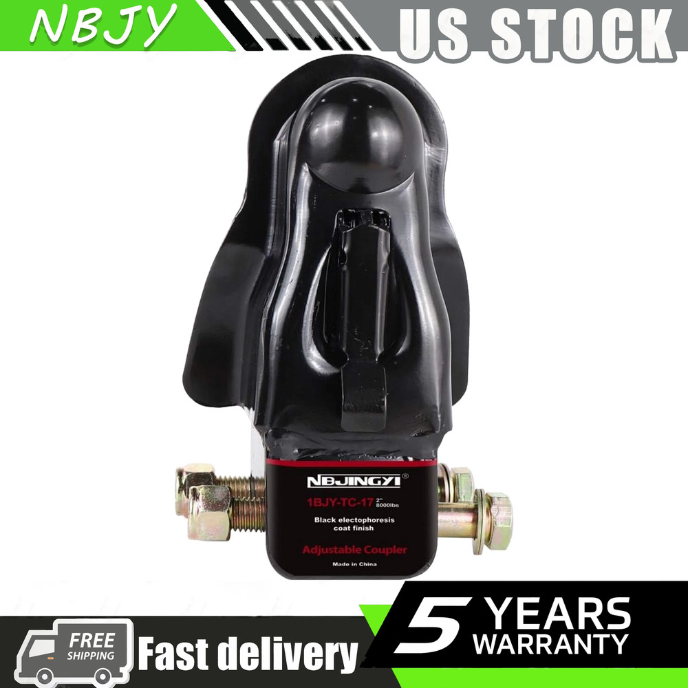 Adjustable Trailer Coupler 2" Ball Heavy Duty Channel-Mount 8000LBS capacity