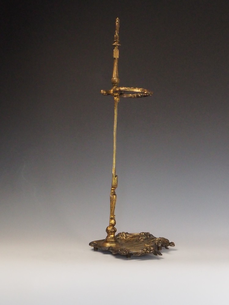 Antique Brass Fireside Tool Stand | Ornate Victorian Hearth Accessory