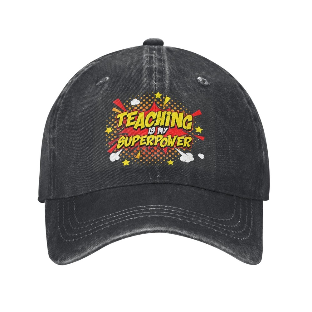 Teaching Is My Superpower Baseball cap neutral sun hat adjustable printed hat