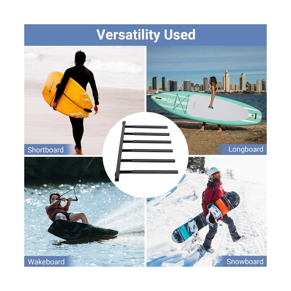 Vertical/Horizontal Surfboard Rack, Surfboard Wall Mount Display, Surfboard W...