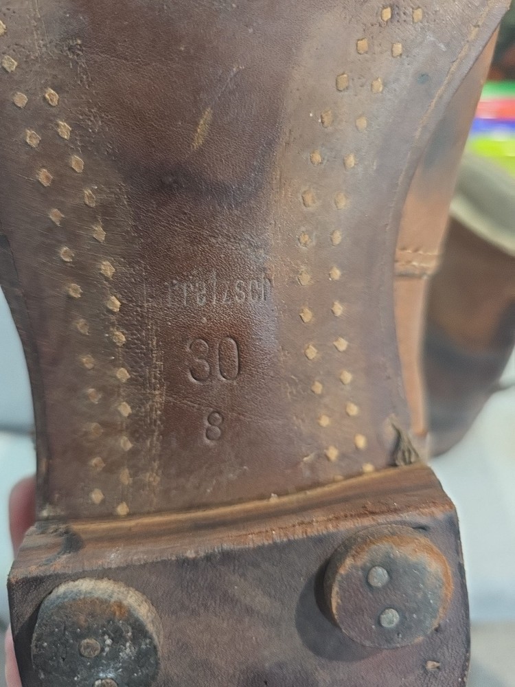 WWII German East Front Sentry Winter Boots Cut Down Maker Marked Original