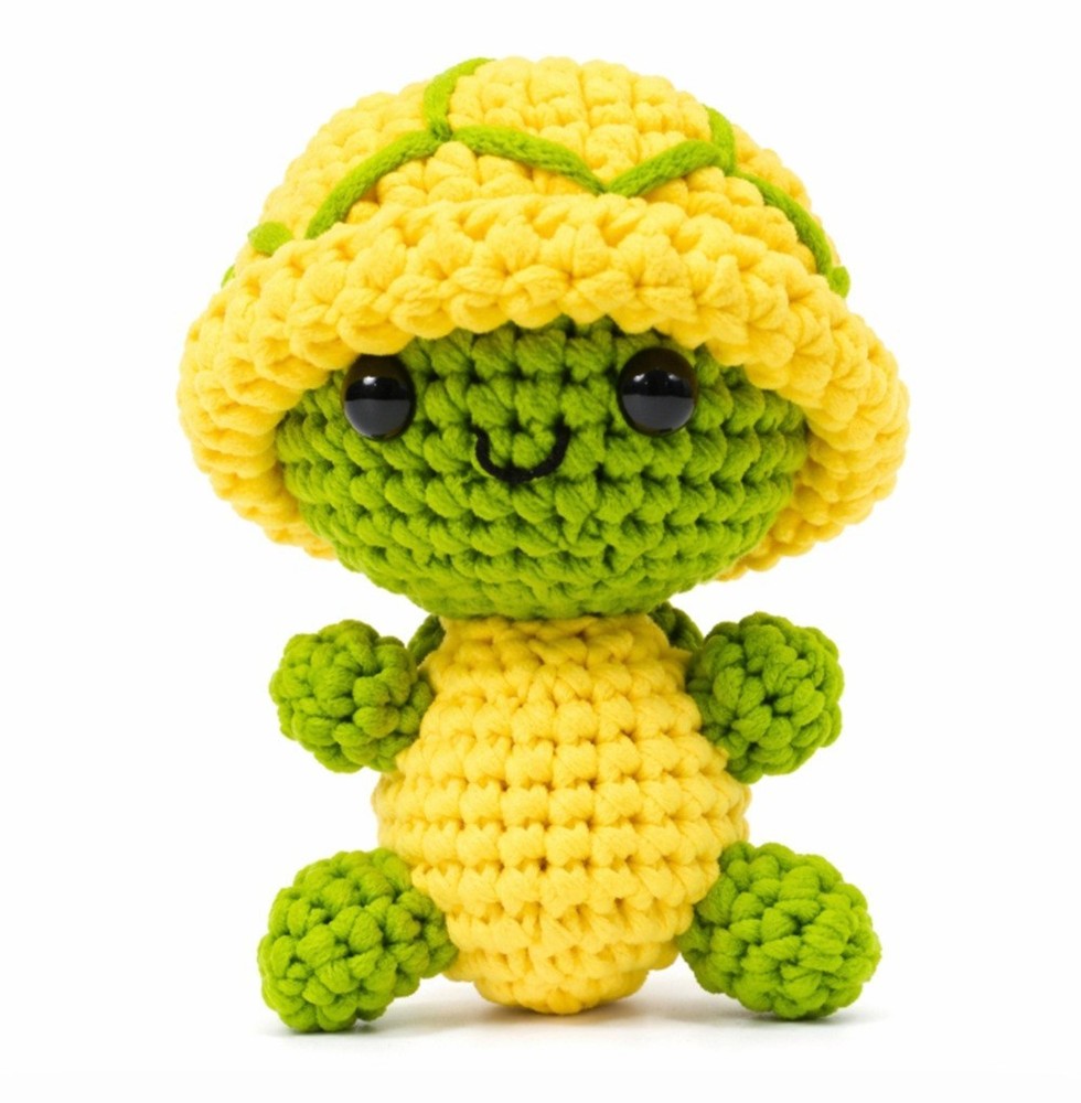 Turtle Crochet Kit for Beginners Amigurumi DIY Set with Video Tutorial
