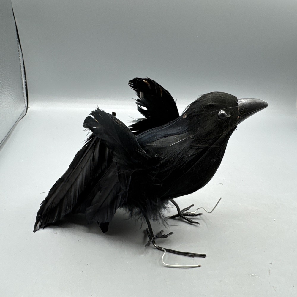 5 PCS Black Feathered Crows Halloween Ravens