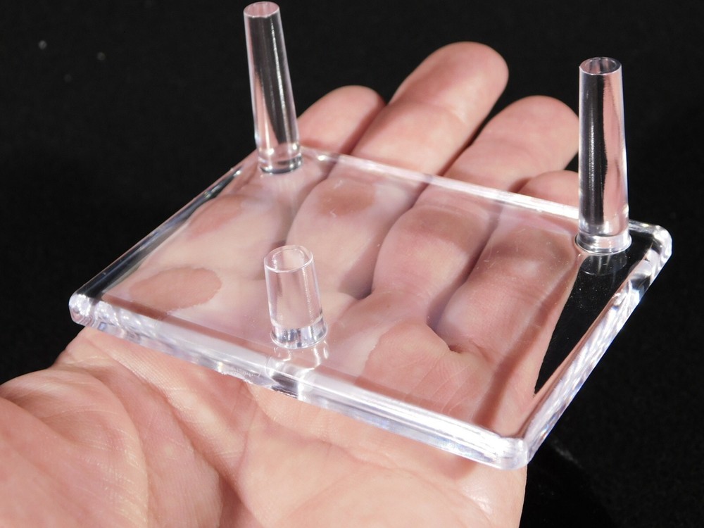 Heavy Duty THREE Post SPHERE Display Stand LARGER Size Clear Acrylic