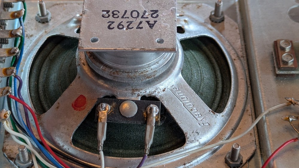 Executone intercom wall mount speaker system on brushed stainless steel plate