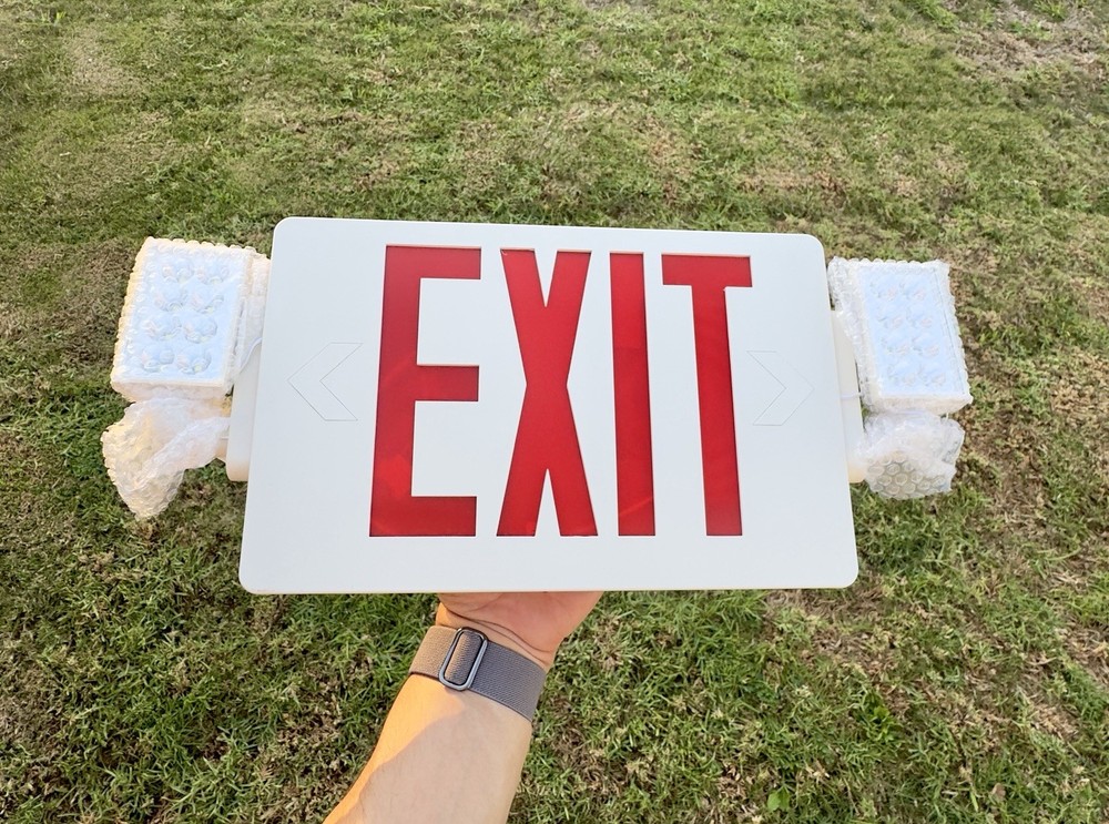 EXITLUX UL LED Exit Sign Emergency Light Battery Backup Adjustable Heads New