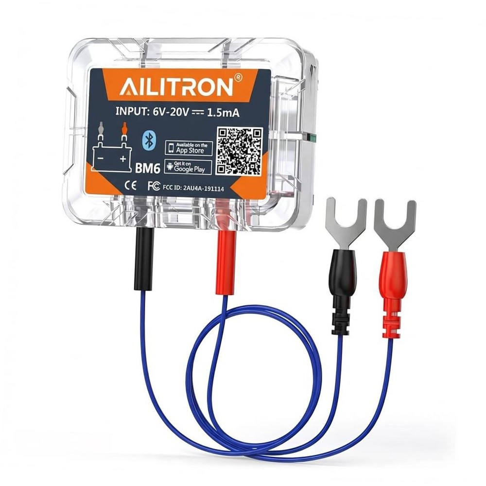 BM6 Bluetooth 12V Battery Monitor & Load Tester - Wireless transparent