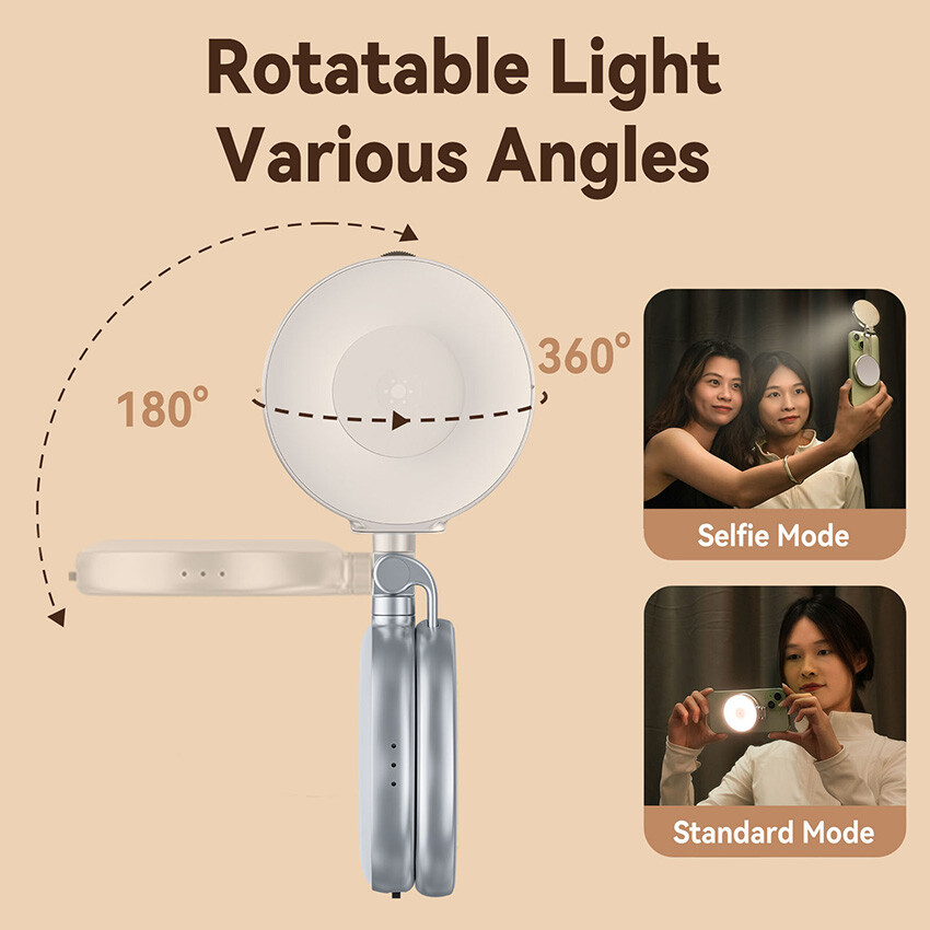 Cell Phone Magnetic Refill Light Three Color Temperature Swivel Stretch Light