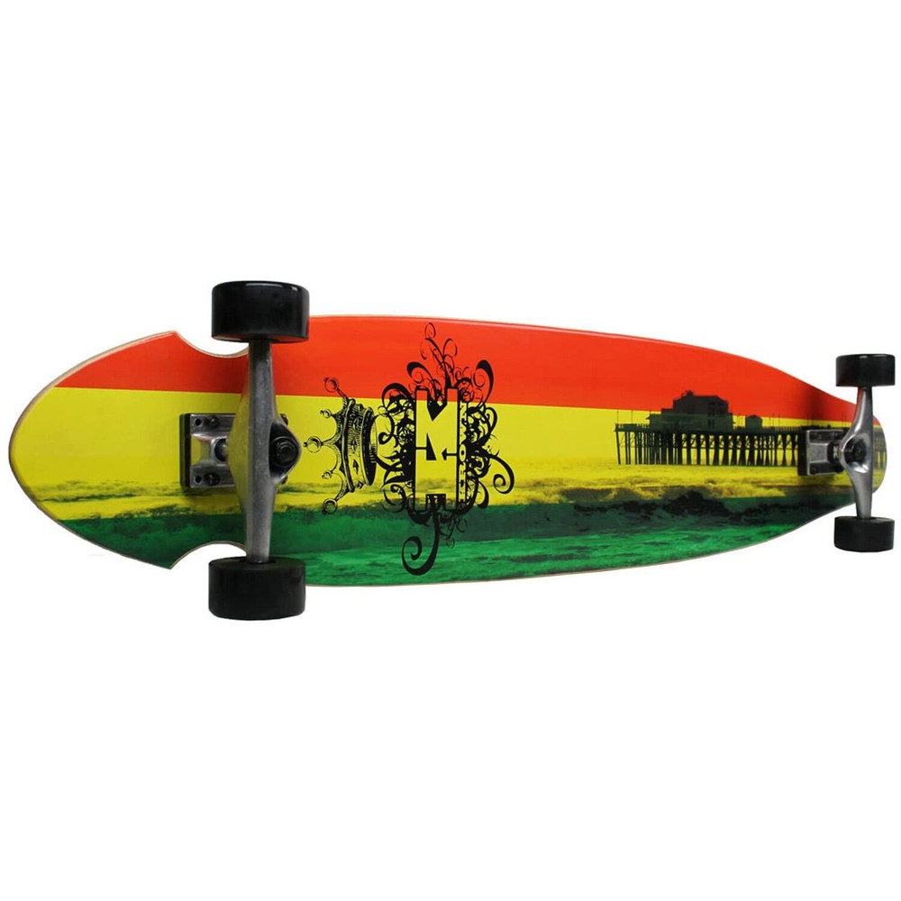 Krown Longboard Complete Kicktail Rasta 9" x 43"