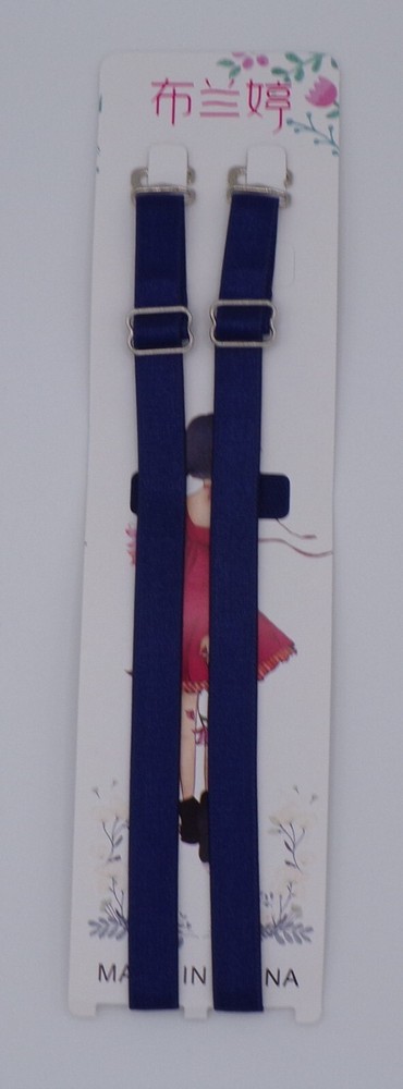 NAVY BLUE REPLACEMENT BRA STRAPS - ADJUSTABLE - 1CM WIDE - 2 PAIRS