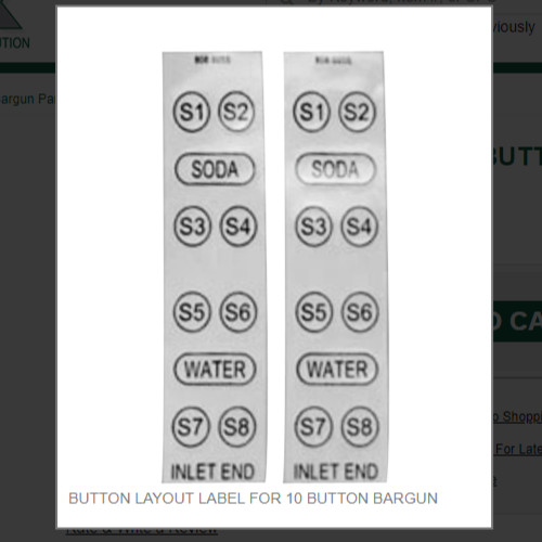 BUTTON LAYOUT LABEL FOR 10 BUTTON BARGUN # 808-0055-SP