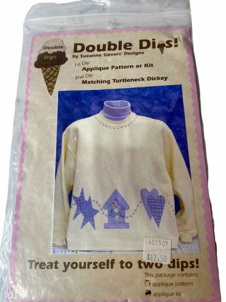 1st Dip by  DOUBLE DIPS  APPLIQUE  PATTERN FOR SWEATSHIRT   UNCUT