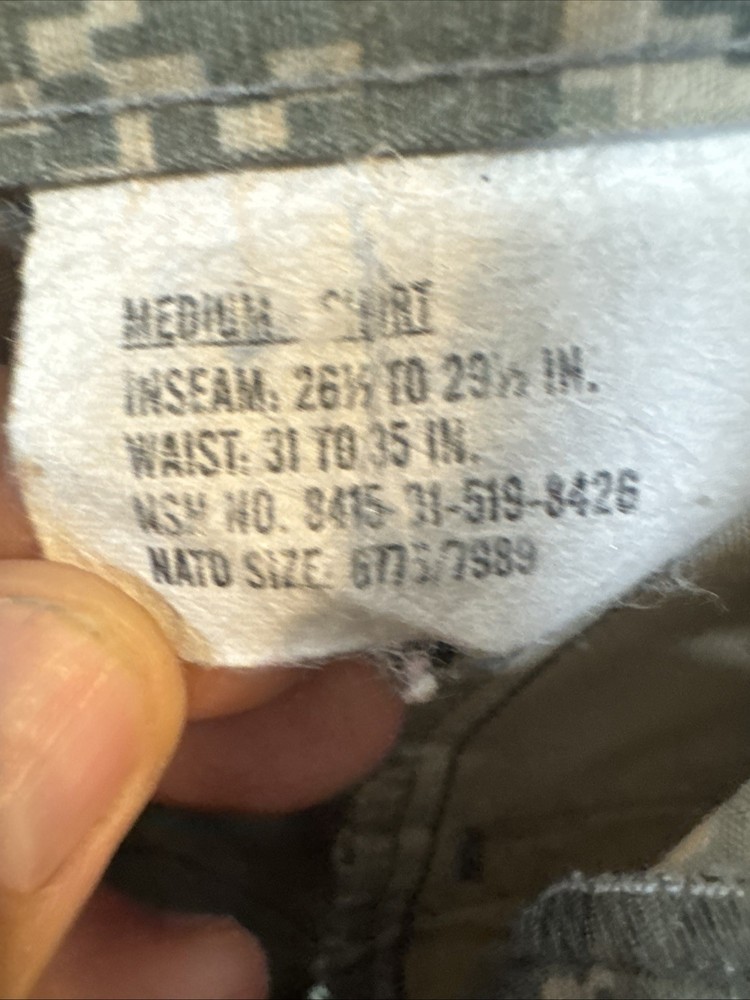 Medium Short - Army Combat Pants ACU Digital Camo USGI B366