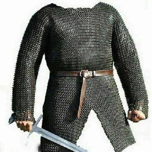 Flat Riveted With Flat Warser Chainmail shirt Armor 9 mm Large Size Full sleeve