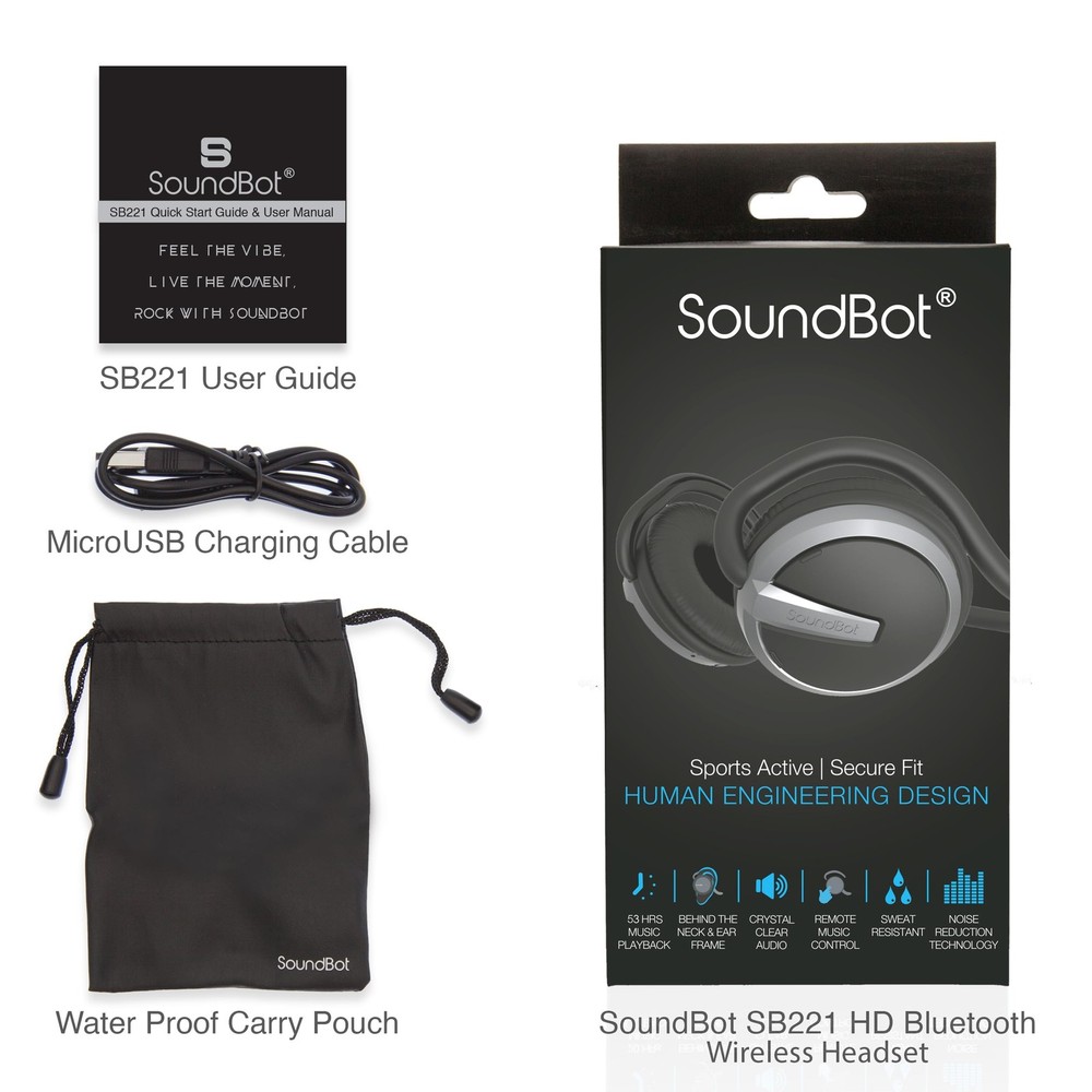 Wireless Bluetooth Sports Headset Sweat Resistant with Mic