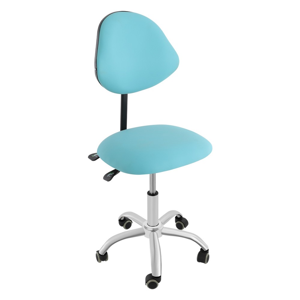 Adjustable Swivel Chair Ergonomic Rolling Saddle Stool w/ Backrest for Office