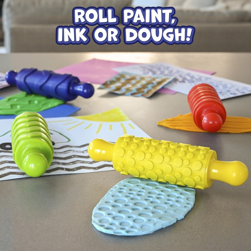 Ready 2 Learn Paint & Dough Texture Rollers - Set of 4 Patterns - Playdough...