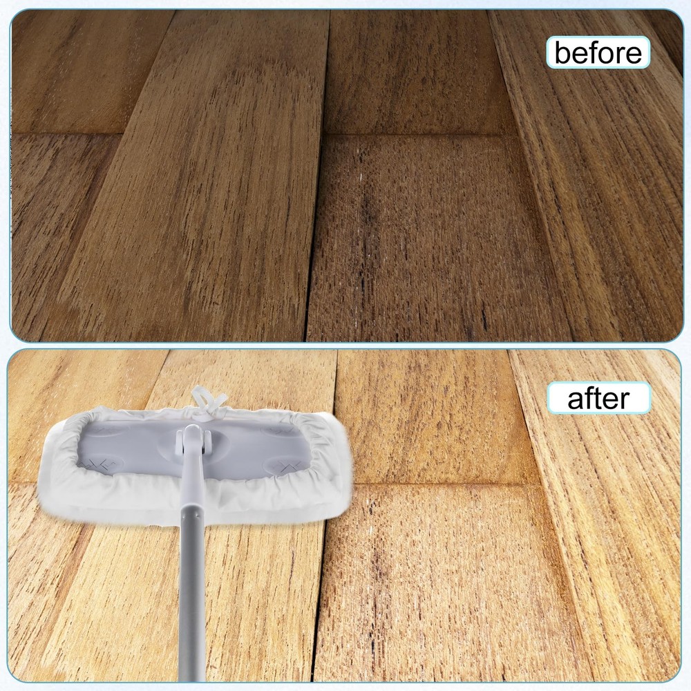 360° Adjustable Lambswool Applicator Kit, Extendable Lambskin Deck White