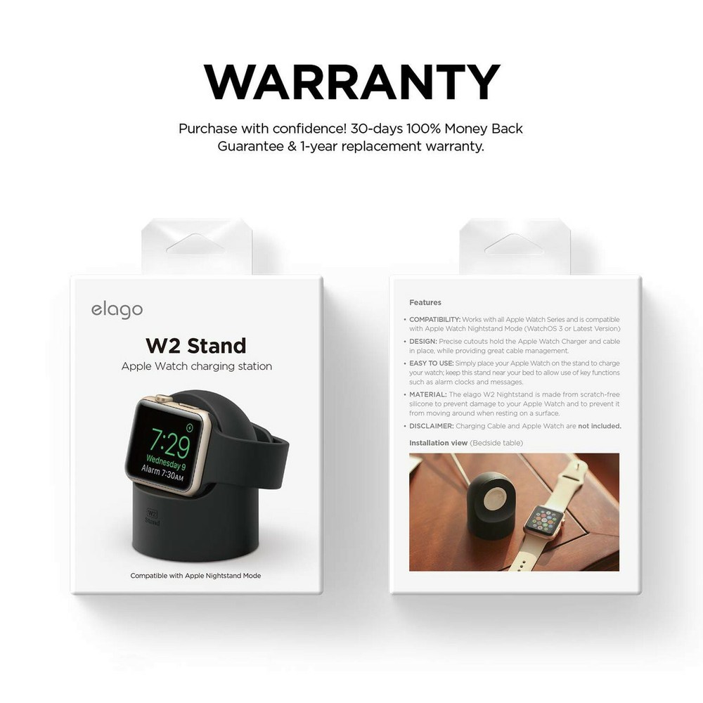 Apple Watch Stand - elago® W2 Stand [Black]