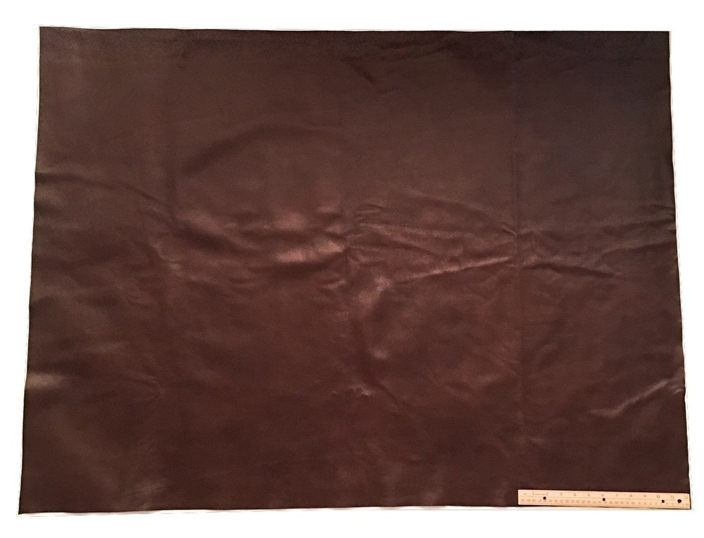 UPHOLSTERY LEATHER PIECE COWHIDE DARK BROWN LT WT 12 SF