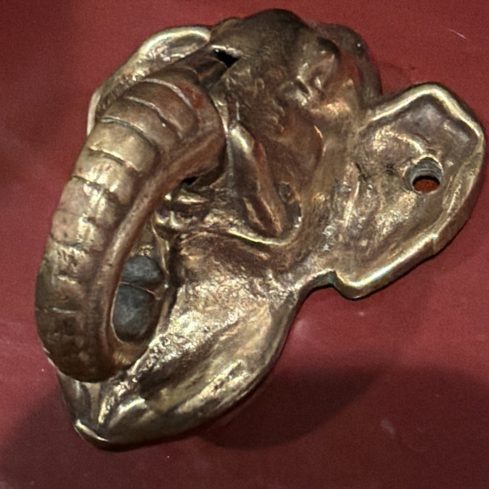 Vintage Brass Elephant Door Knocker