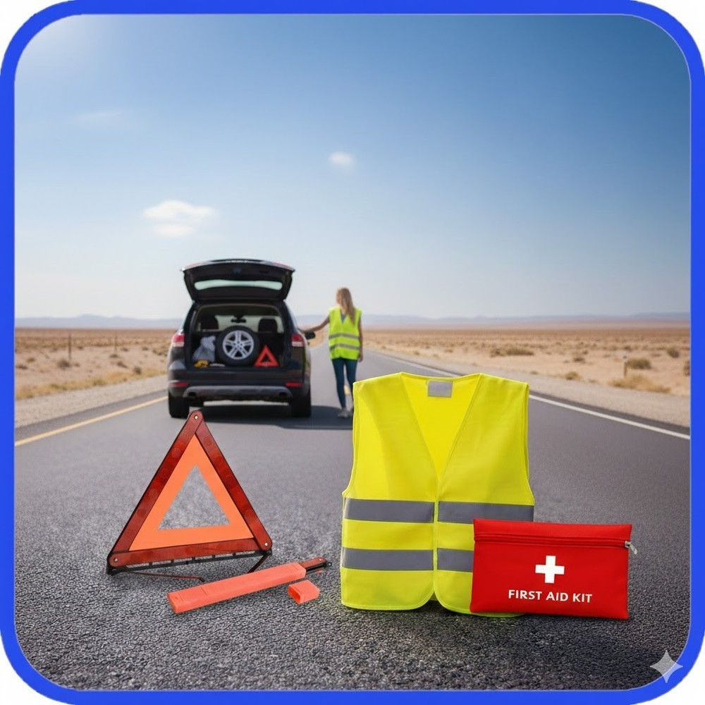 Complete Car Emergency Set Triangle Jacket First Aid Kit