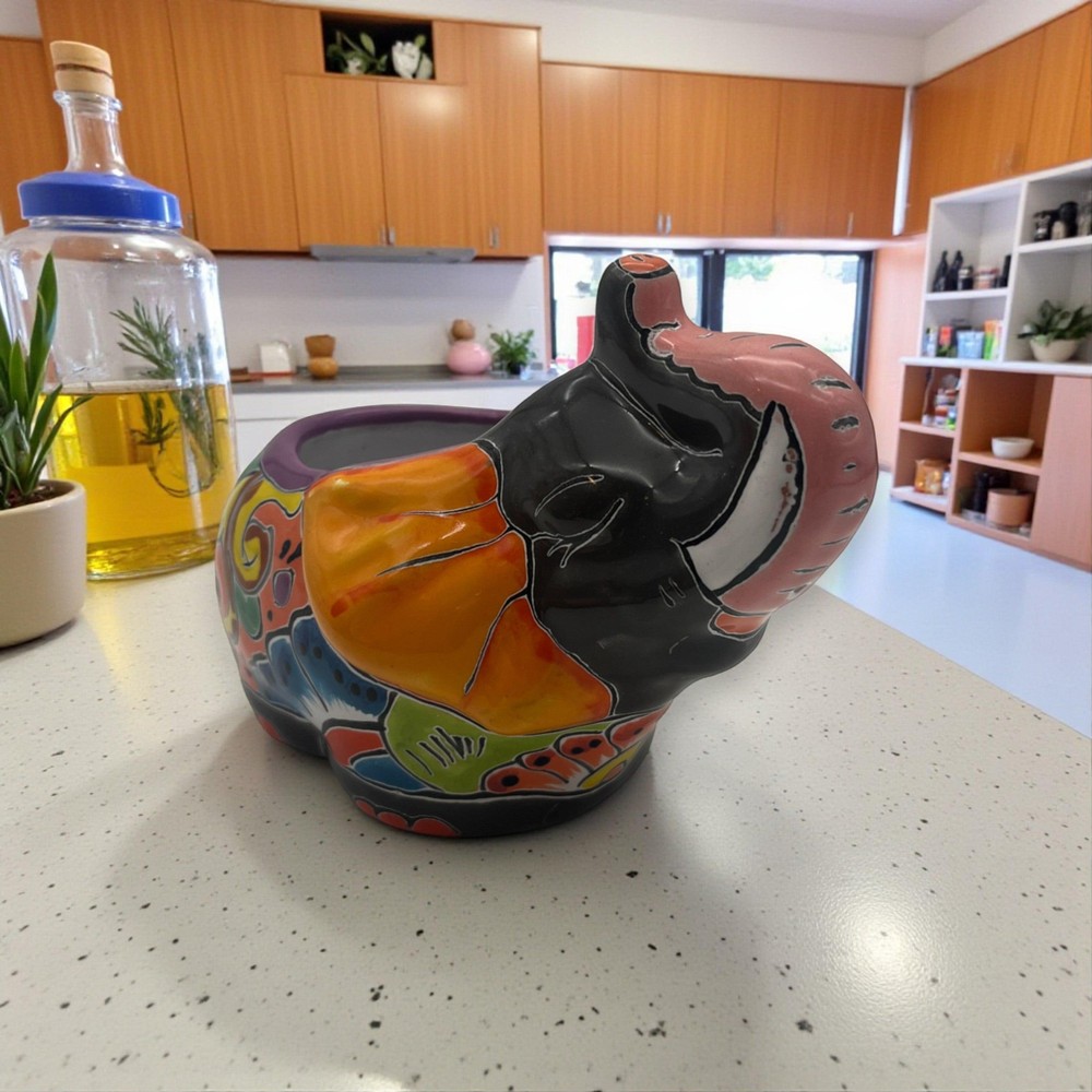 Talavera Elephant Planter | Handcrafted Ceramic Pot