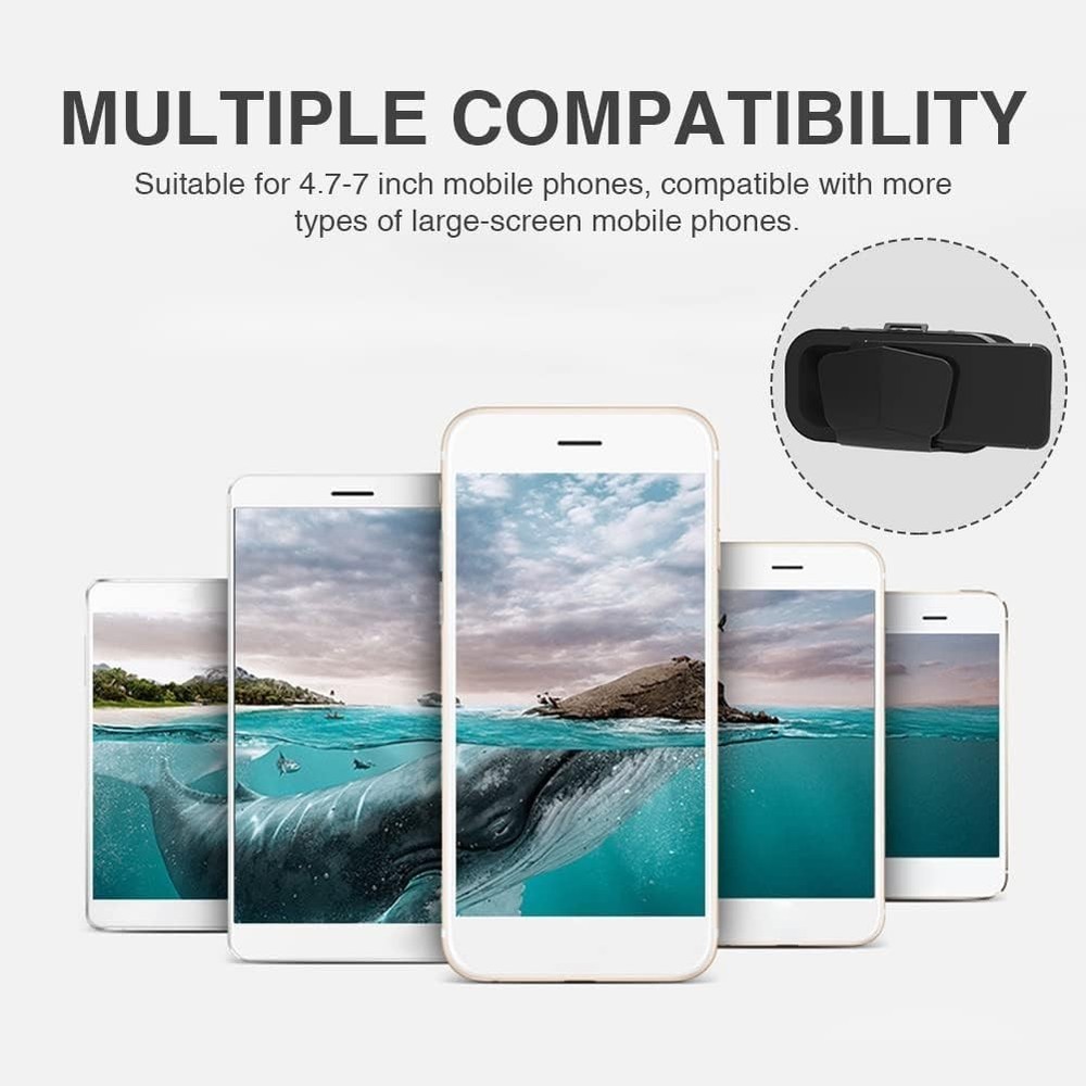 VR Headset 3D VR Glasses Universal Virtual Reality Goggles Support 360°Panora...