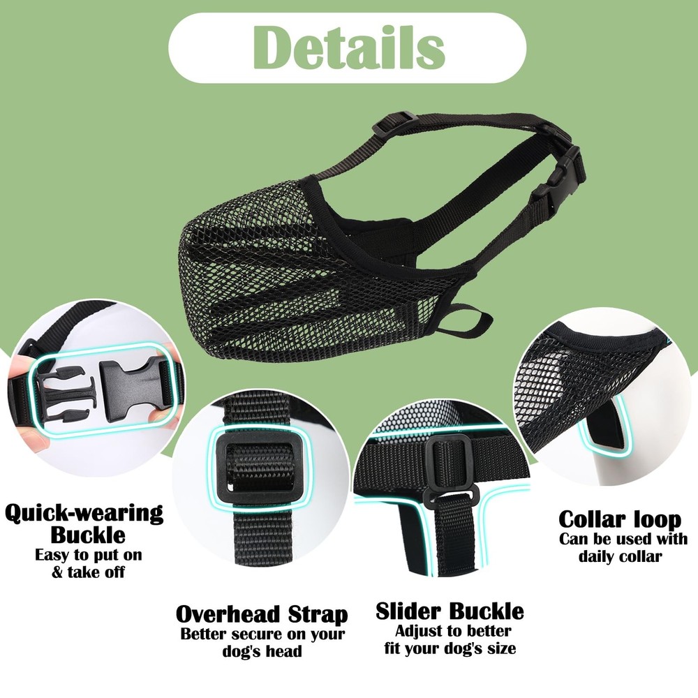 Dog Muzzle, Soft Mesh Muzzle for Small Medium Large Dogs Anti Bite Scavenging...