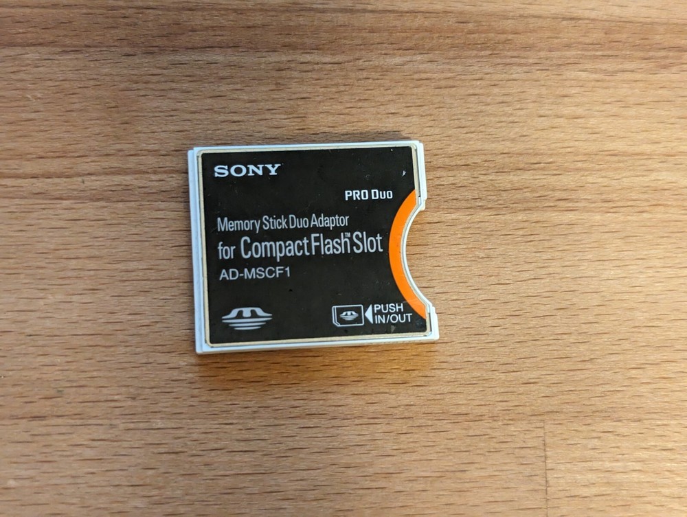 Sony AD-MSCF1 Memory Stick Duo Adapter for Compact Flash
