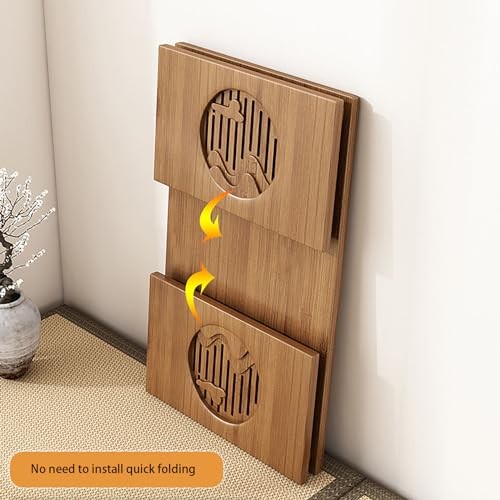 Foldable Japanese Floor Table 100% Solid Wood Folding Coffee Table, 80*37