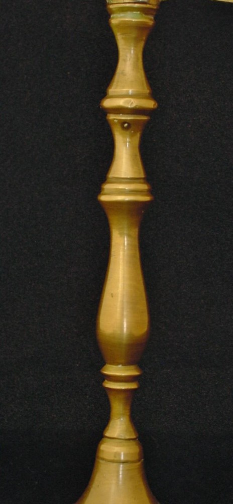 Antique Solid Brass Shabbat Three-Candle Candelabra with Dog Design - Superb!!