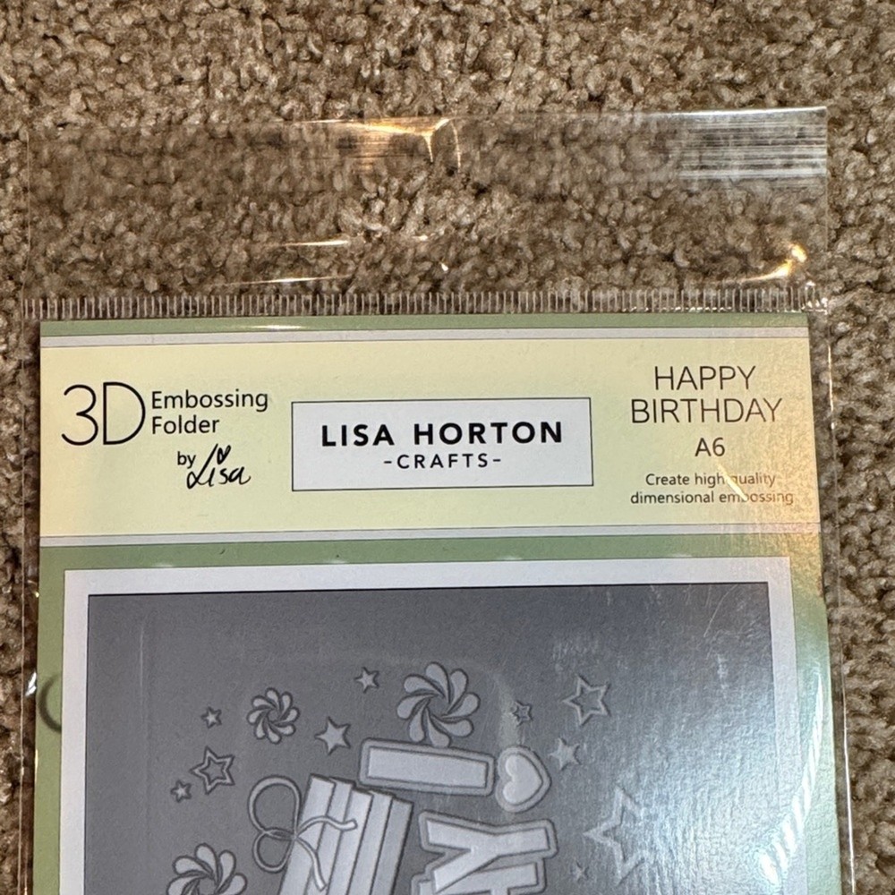 3D Embossing Folder - Lisa Horton Happy Birthday Design