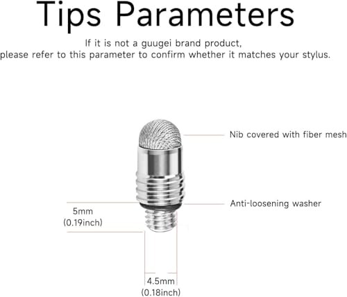 Mesh Fiber Tips (Pack) Stylus Pen Replacement Tips Suitable for capacitive 10